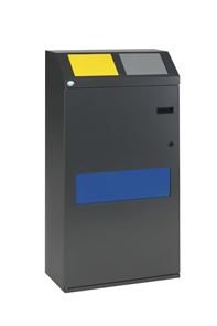 Kierrätyskaappi Belinda, 3-paikkainen, tilavuus 100 litraa, hematiitti