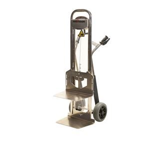 Sekketraller, aluminium Therese, lastekapasitet 350 kg, med løfteplattform, polyuretan, punkteringsfri