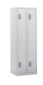 Omklædningsskab antibakteriel Amsterdam, 2 sektioner, lysegrå, bredde 600 mm