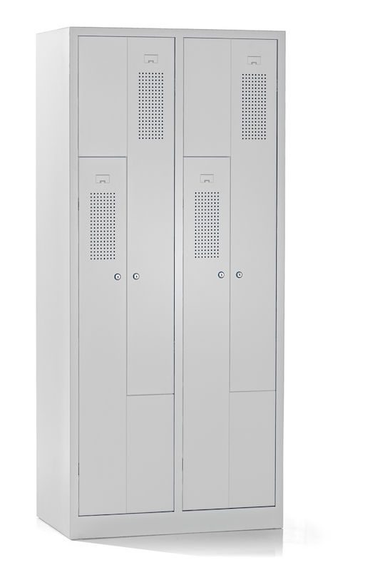 Z-skåp Amsterdam, 2 sektioner, ljusgrå, bredd 800 mm | Gerdmans