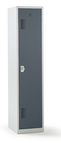 Omklædningsskab med skillevæg Amsterdam, 1 sektion, lysegrå / basaltgrå, bredde 400 mm
