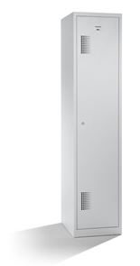 Omklædningsskab med skillevæg Amsterdam, 1 sektion, lysegrå, bredde 400 mm, cylinderlås