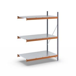 Lagerreol Aleyna, belastning pr. sektion 1600 kg, med stålpladehylder, HxBxD 2000 x 1400 x 800 mm, tilbygningssektion