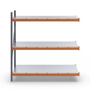 Lagerreol Aleyna, belastning pr. sektion 1600 kg, med stålpladehylder, HxBxD 2000 x 1900 x 800 mm, tilbygningssektion