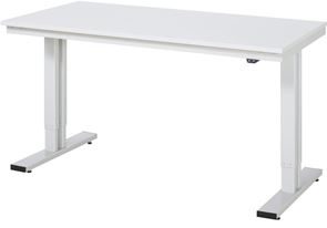 Arbeidsbord, elektrisk, høydejuseterbart, lastekapasistet 300 kg Dagfinn, høyde 720 – 1120 mm, melaminbelagt sponplate, BxD 1500 x 800 mm