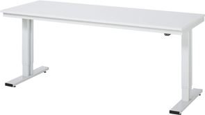 Arbeidsbord, elektrisk, høydejuseterbart, lastekapasistet 300 kg Dagfinn, høyde 720 – 1120 mm, melaminbelagt sponplate, BxD 2000 x 800 mm