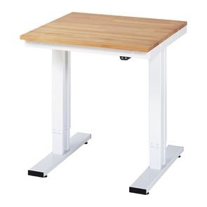 Arbeidsbord, elektrisk, høydejuseterbart, lastekapasistet 300 kg Dagfinn, høyde 720 – 1120 mm, massiv bøkeplate, BxD 750 x 800 mm