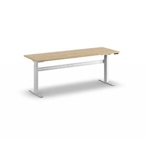 Arbeidsbord, elektrisk, høydejuseterbart, lastekapasitet 300 kg Fideli, høyde 740 – 1195 mm, massiv bøkeplate, BxD 2000 x 700 mm