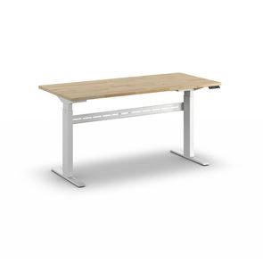Arbeidsbord, elektrisk, høydejuseterbart, lastekapasitet 300 kg Fideli, høyde 740 – 1195 mm, massiv bøkeplate, BxD 1500 x 700 mm