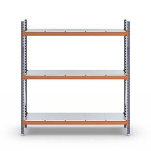 Lagerreol Aleyna, belastning pr. sektion 1600 kg, med stålpladehylder, HxBxD 2000 x 1900 x 500 mm, grundsektion