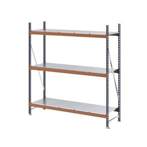 Lagerreol Aleyna, belastning pr. sektion 1600 kg, med stålpladehylder, HxBxD 2000 x 1900 x 600 mm, grundsektion