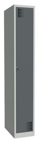 Garderobeskap Alvina, 1 seksjon, lysegrå / basaltgrå, bredde 300 mm, sylinderlås
