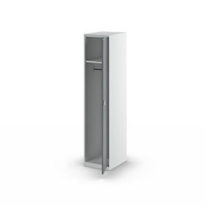 Garderobeskap Alvina, 1 seksjon, lysegrå / basaltgrå, bredde 400 mm, roterende låsebolt