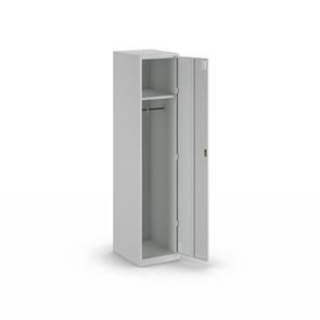 Garderobeskap Alvina, 1 seksjon, lysegrå, bredde 400 mm, sylinderlås