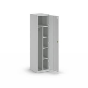 Rengjøringsskap Alvina, midtre skillevegg, lysegrå, sylinderlås