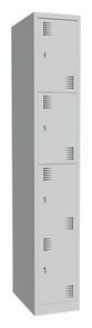 Småromsskap Alvina, 1 seksjon, lysegrå, bredde 300 mm, sylinderlås