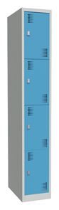 Småromsskap Alvina, 1 seksjon, lysegrå / lyseblå, bredde 300 mm, roterende låsebolt