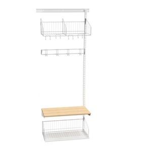 Klädfack Savalen, vägghängd, B 600 mm, vit, modell A, utbyggnad