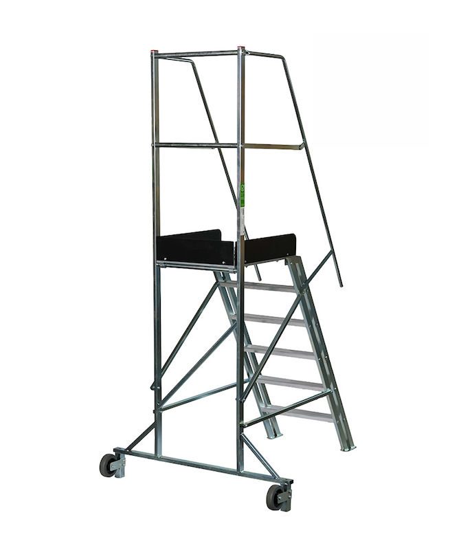 Siirrettävät tikkaat, tukikaarella, 1200 mm, 6-askelmaa