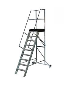 Mobil trappa med räcke, H 1800 mm, 9 steg