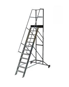 Mobil trappa med räcke, H 2000 mm, 10 steg