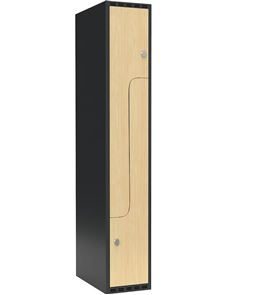 Z-skap Fydor SMZ, BxDxH 300x550x1752 mm, 2 dører i 1 skap, rett tak, antrasitt/bjørk