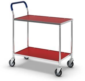 Bordsvagn Orust, med 2 laminathyllor, röd