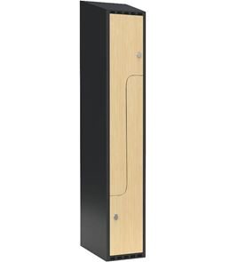 Z-skåp Fydor SMZ, 300x550x1900 mm, 2 dörrar i 1 skåp, sluttande tak, ant/björk 