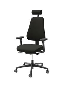 Työtuoli LD 6340, niskatuki, musta, 4D-käsinojat