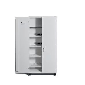 Brandisoleret batteriskab Ivan, 2 alarmsensorer, 1 stikdåse, HxBxD 2095 x 1000 x 470 mm